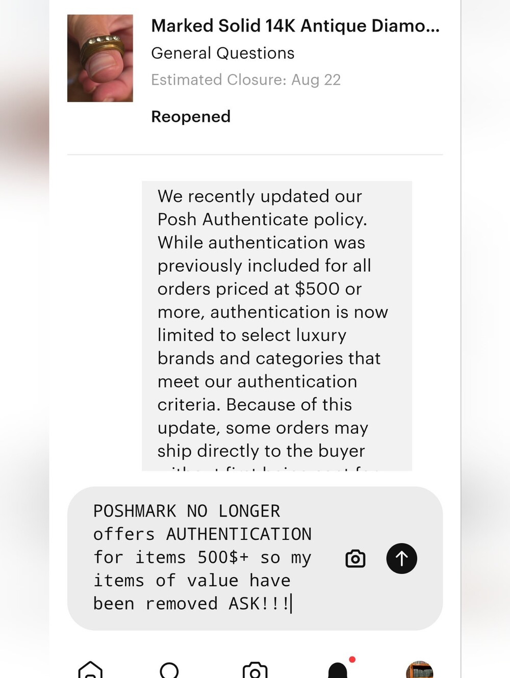 NO 500$+ Authentication Offered On Poshmark Anymore
